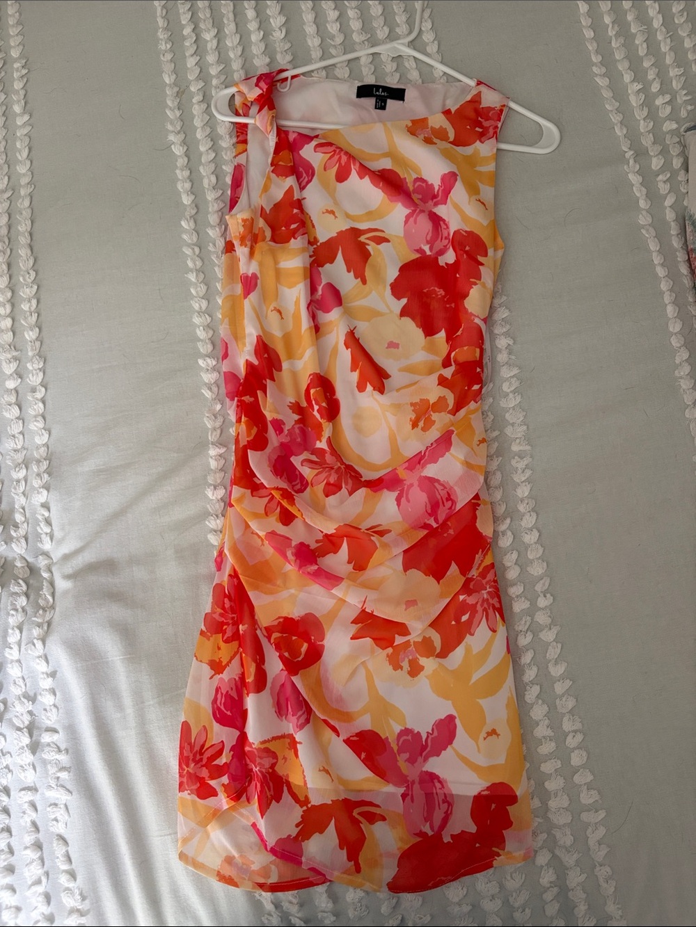 Lulu's Bright Floral Mini Dress in Pink, Red & Yellow
